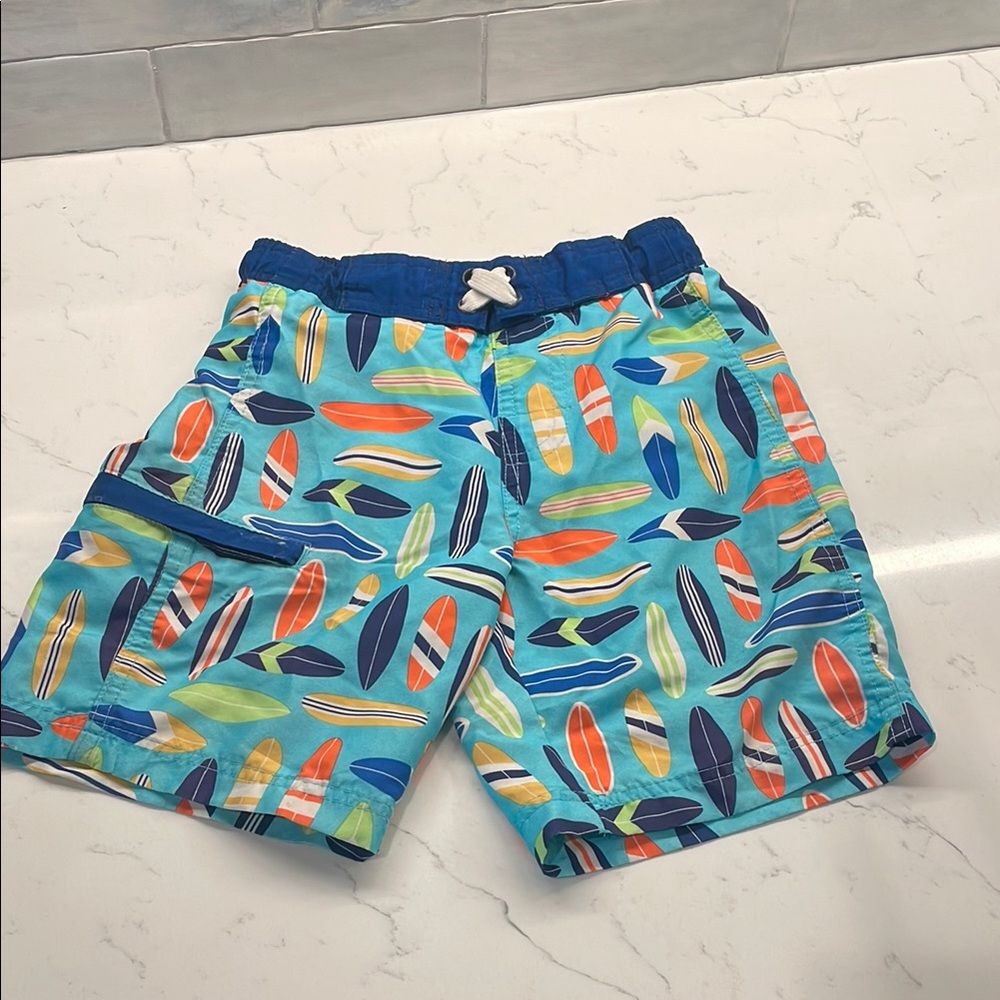 Colorful Surfboard Kids Swim Trunks